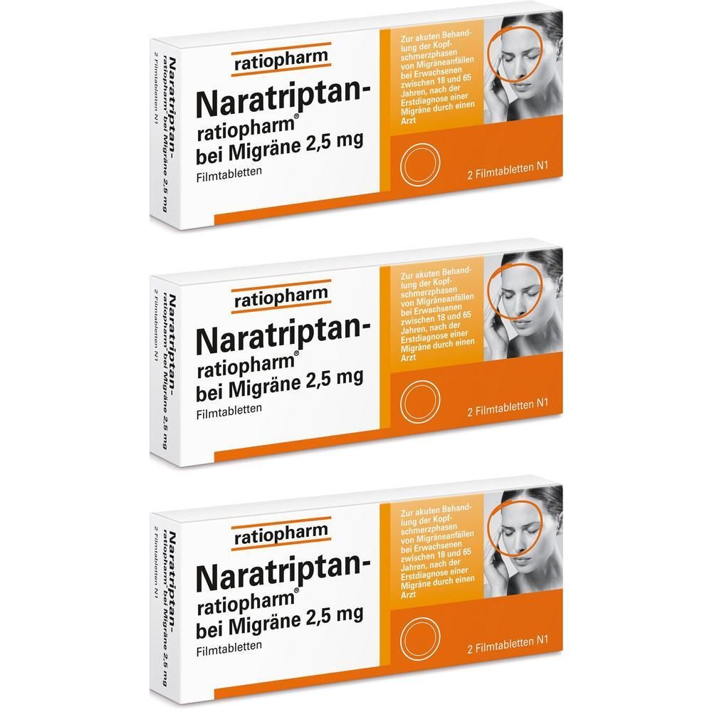 NARATRIPTAN-ratiopharm bei Migräne Filmtabletten x3 3x2 St