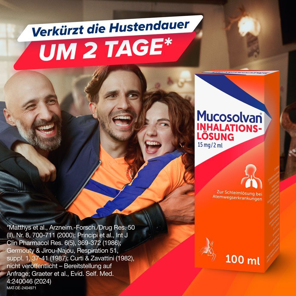 Mucosolvan Inhalationslösung 100ml |löst Schleim, lindert Hustenreiz; ideal für Vernebler