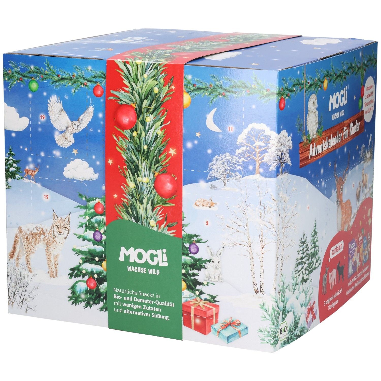 MOGLI Adventskalender für Kinder mit Bio- und Demeter-Qualität Snacks.