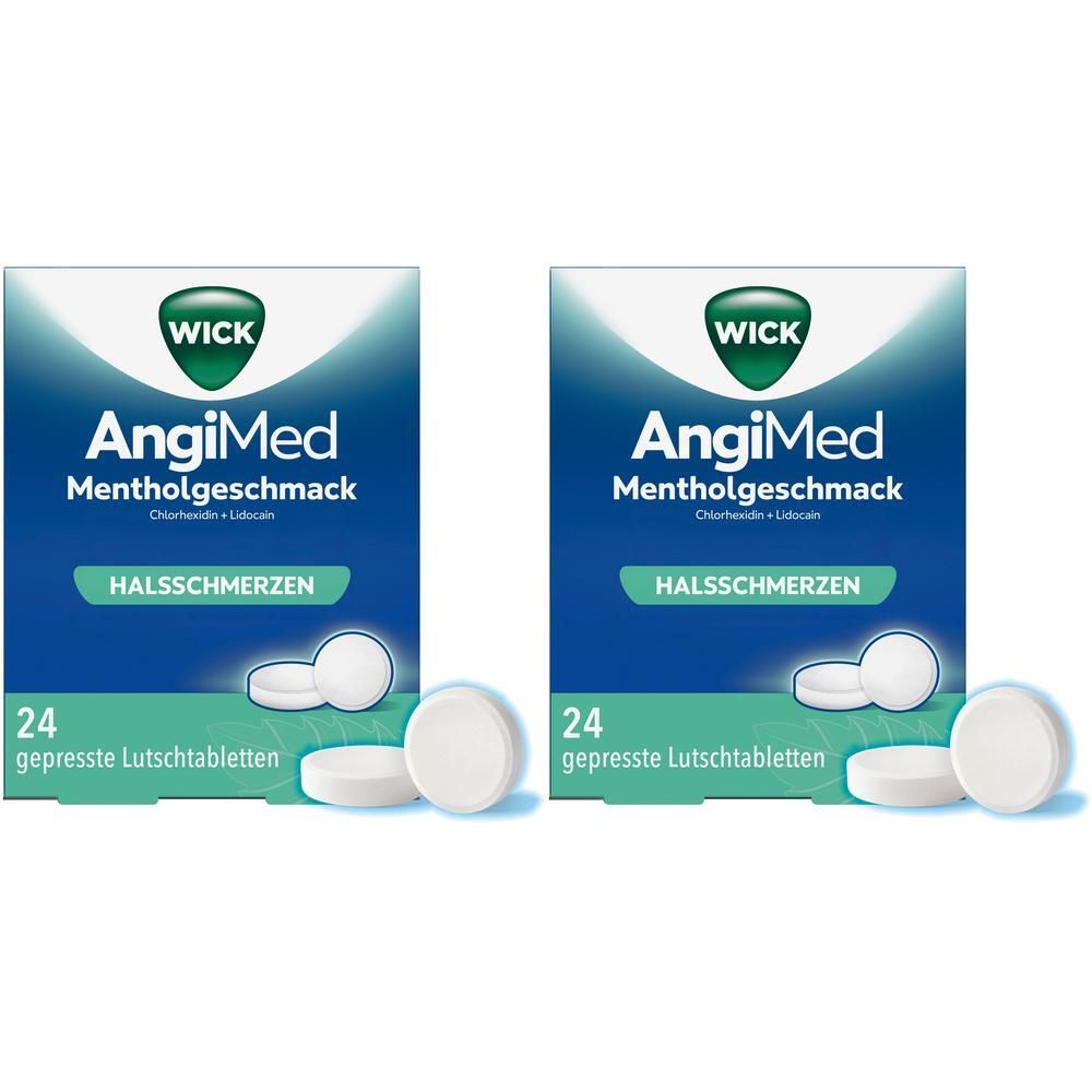 Wick AngiMed Mentholgeschmack 5 mg/1 mg Lutschtab. X2 2x24 St Lutschtabletten