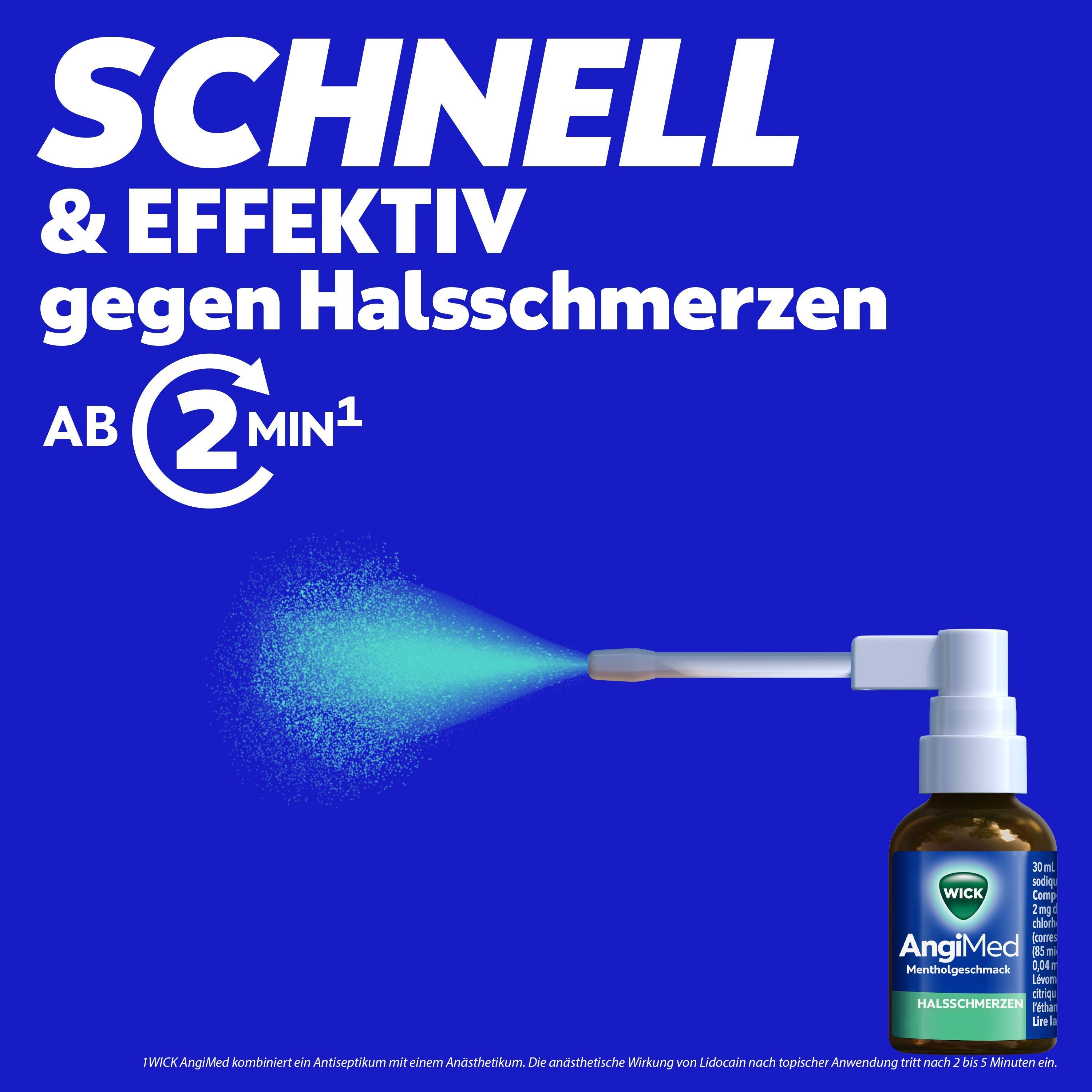 Hals-Spray, schnell und effektiv gegen Halsschmerzen ab 2 Minuten.