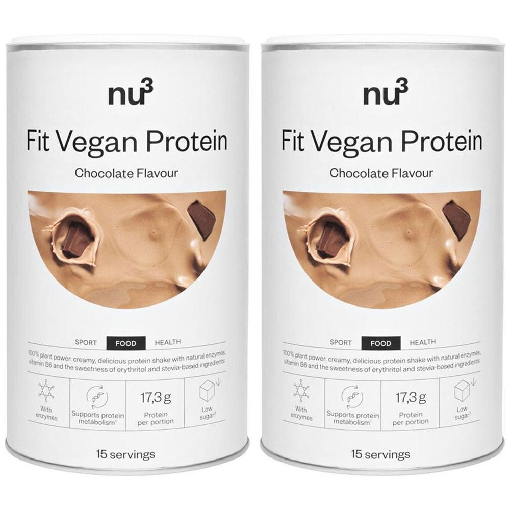 nu3 Fit Vegan Protein Chocolate x2 2x450 g Pulver
