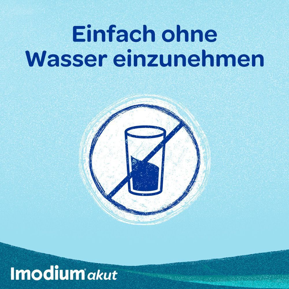 IMODIUM akut lingual: Einfach ohne Wasser einzunehmen.