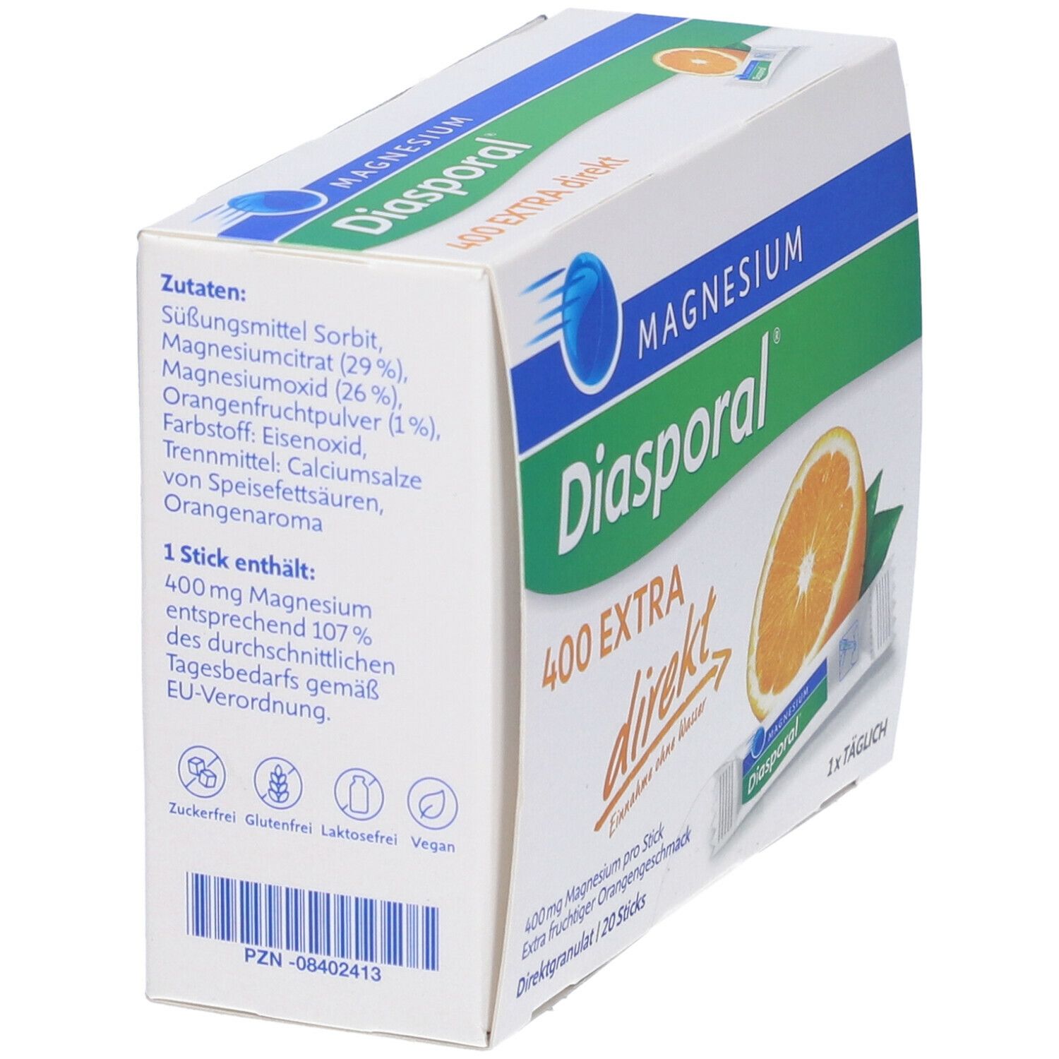 Magnesium Diasporal® 400 EXTRA direkt Orange