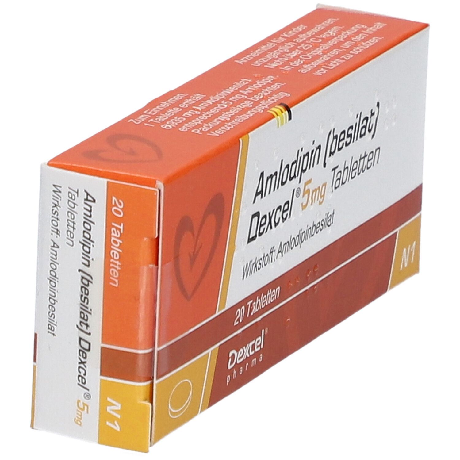 Amlodipin besilat Dexcel 5 mg Tabletten 20 St