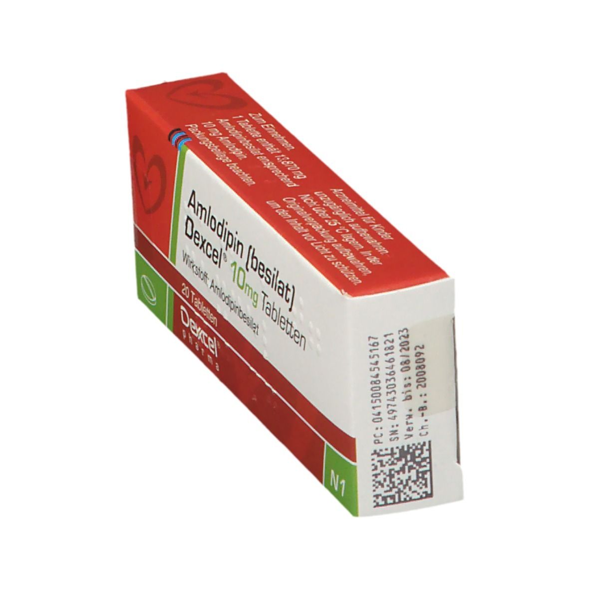 Amlodipin besilat Dexcel 10 mg Tabletten 20 St