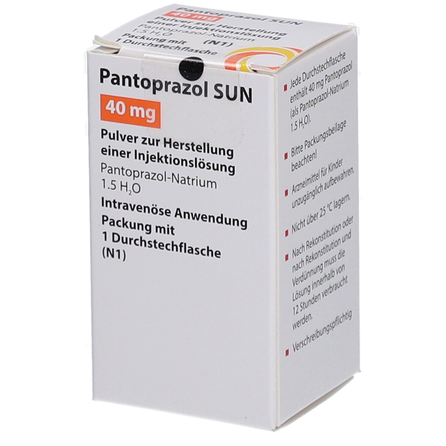 PANTOPRAZOL SUN 40 mg Pulver z.Herst.e.Inj.-Lsg.