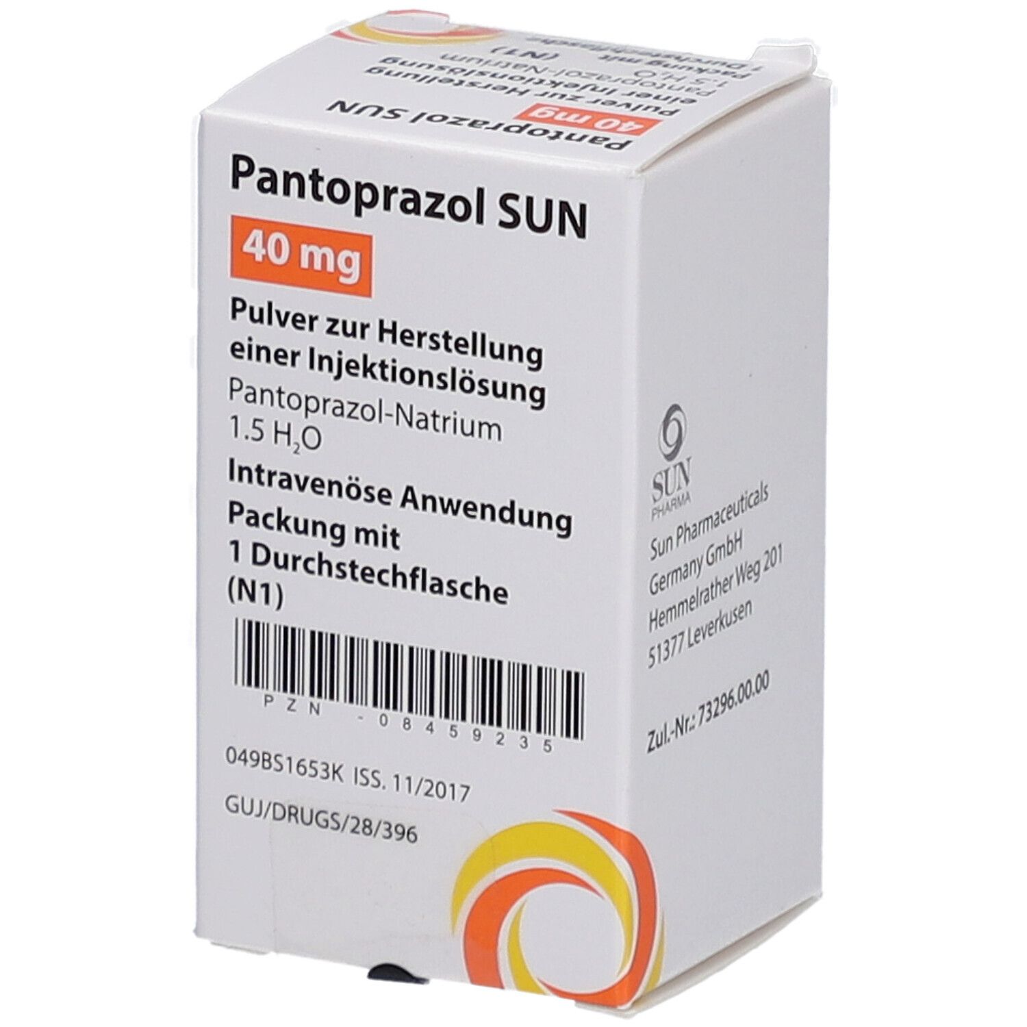 PANTOPRAZOL SUN 40 mg Pulver z.Herst.e.Inj.-Lsg.