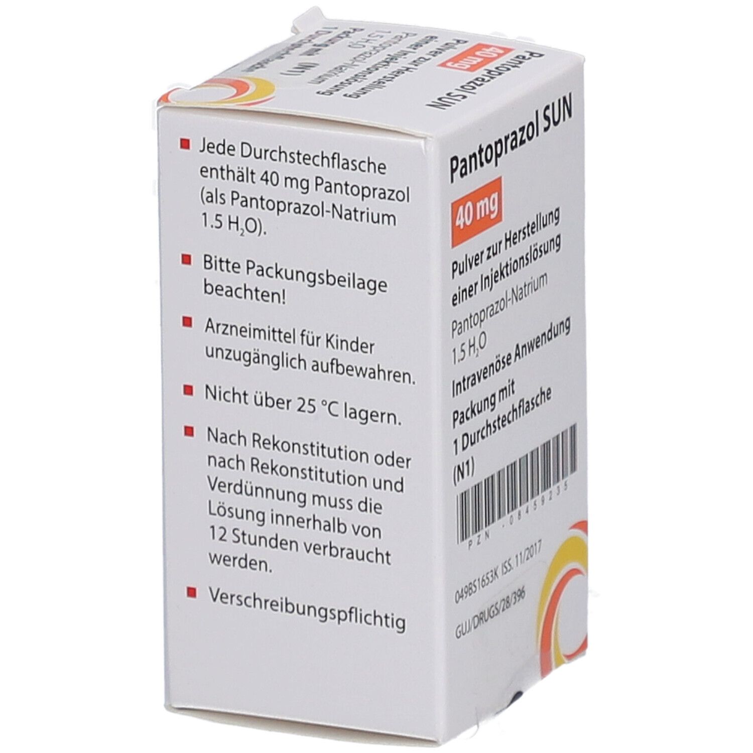 PANTOPRAZOL SUN 40 mg Pulver z.Herst.e.Inj.-Lsg.