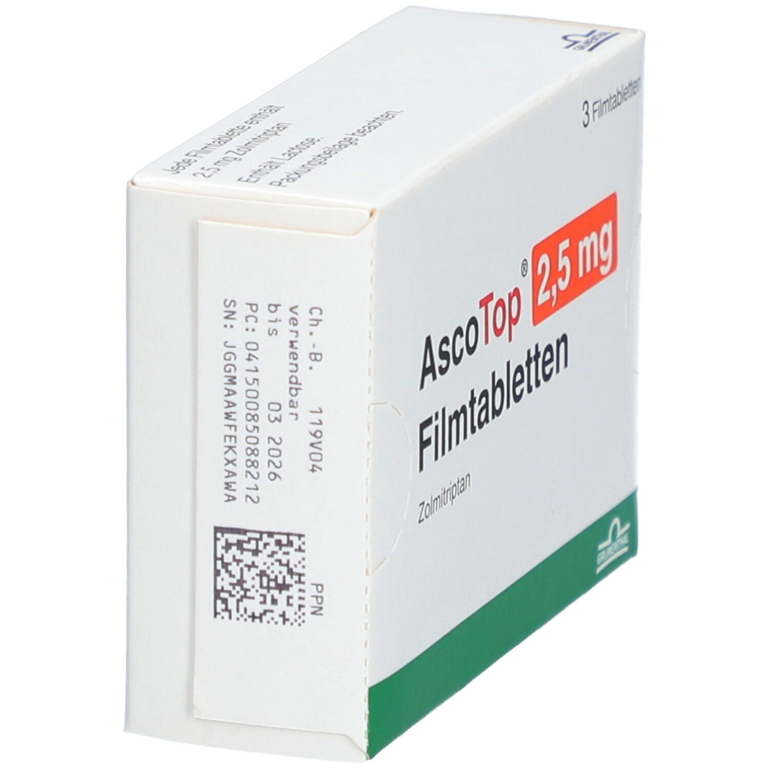 Ascotop 2,5 mg Filmtabletten 3 St