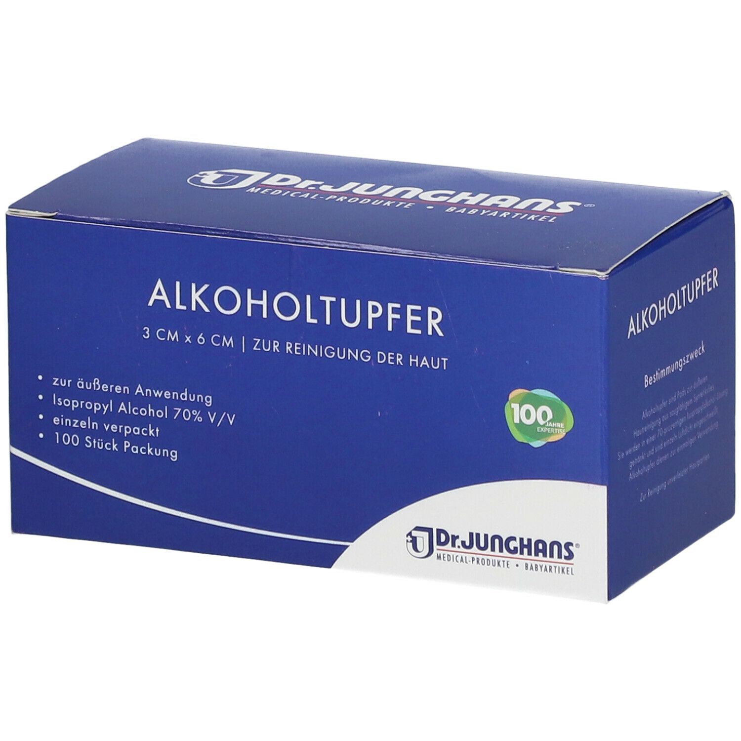 Dr. JUNGHANS® ALKOHOLTUPFER 3 x  6 cm steril