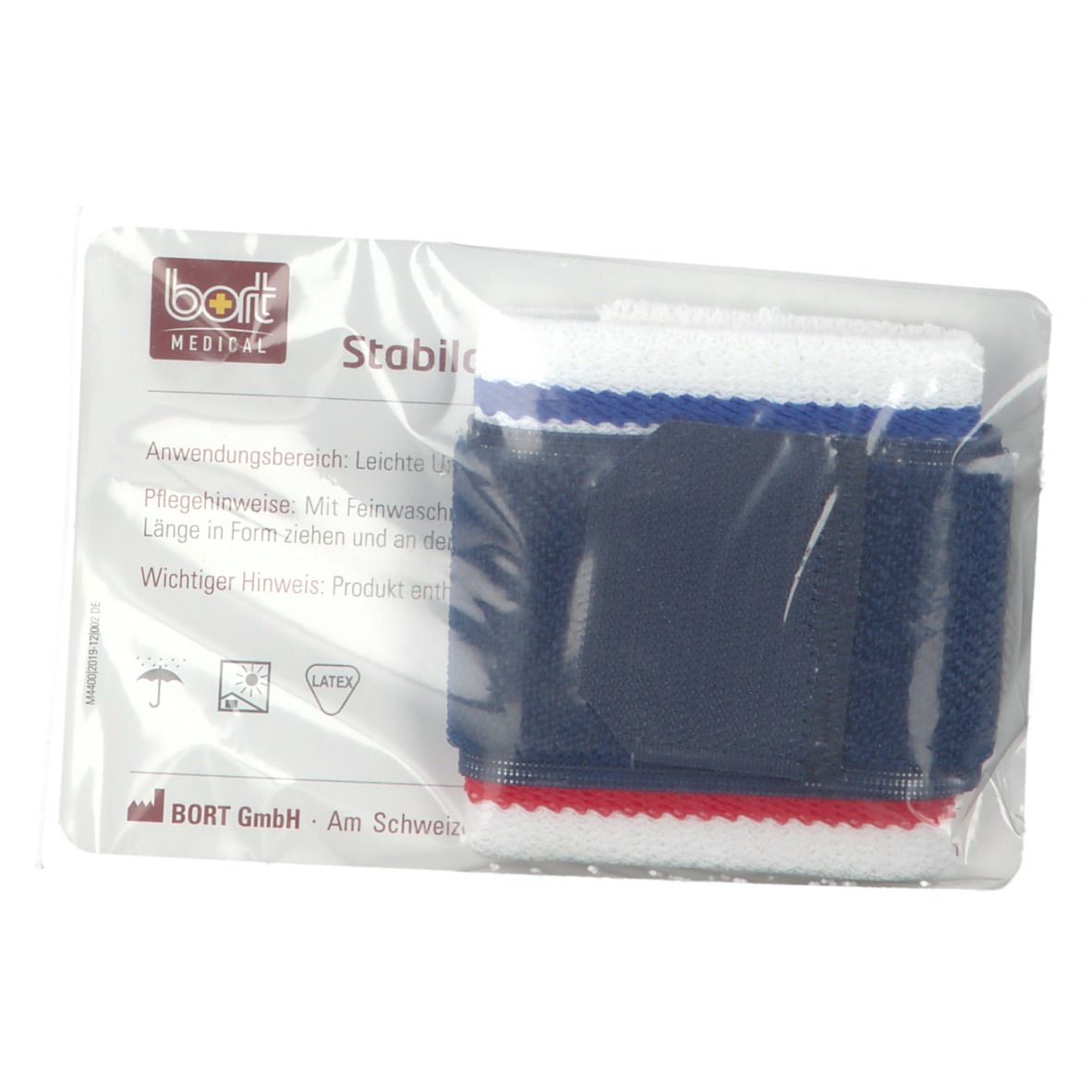 BORT Stabilo® Handgelenkbandage Gr. 1 weiß mit blauem Rand