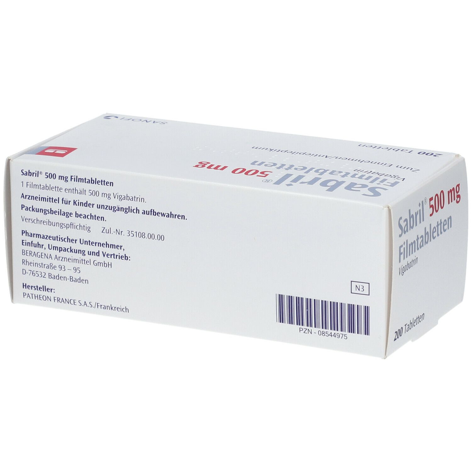 SABRIL 500 mg Filmtabletten B