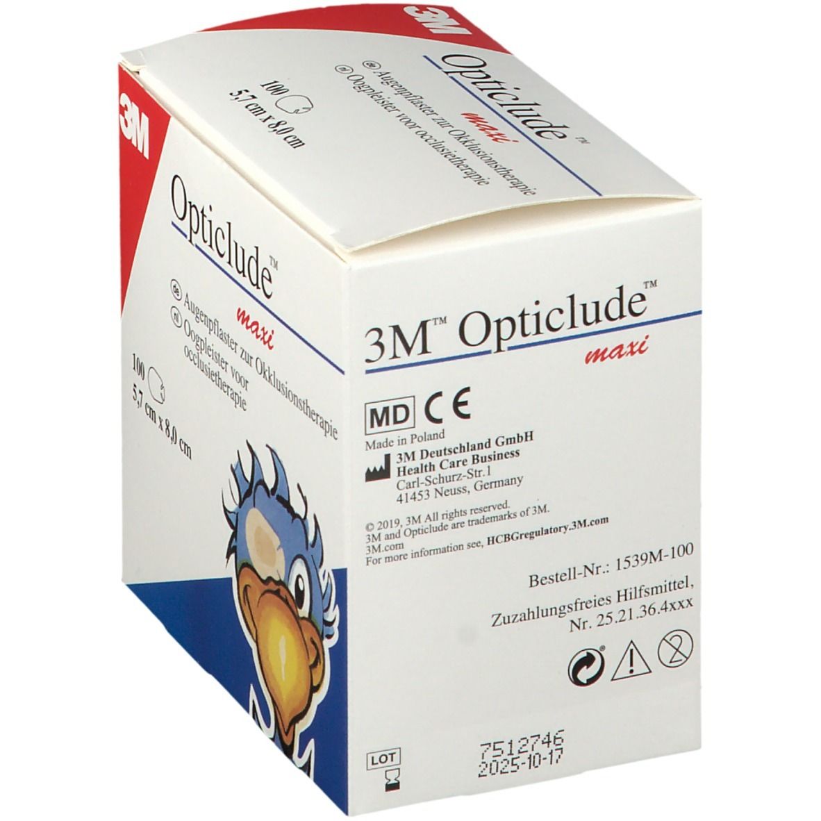 3M™ Opticlude™ Standard Hautfarben maxi