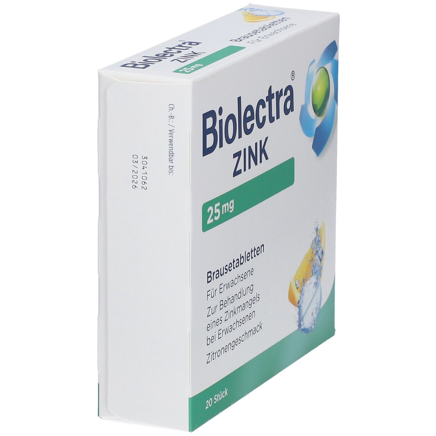 Biolectra® Zink 25 mg Zitrone Brausetabletten
