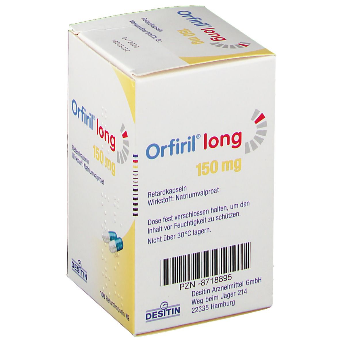 Orfiril long 150 mg Retardkapseln 100 St Retard-Kapseln