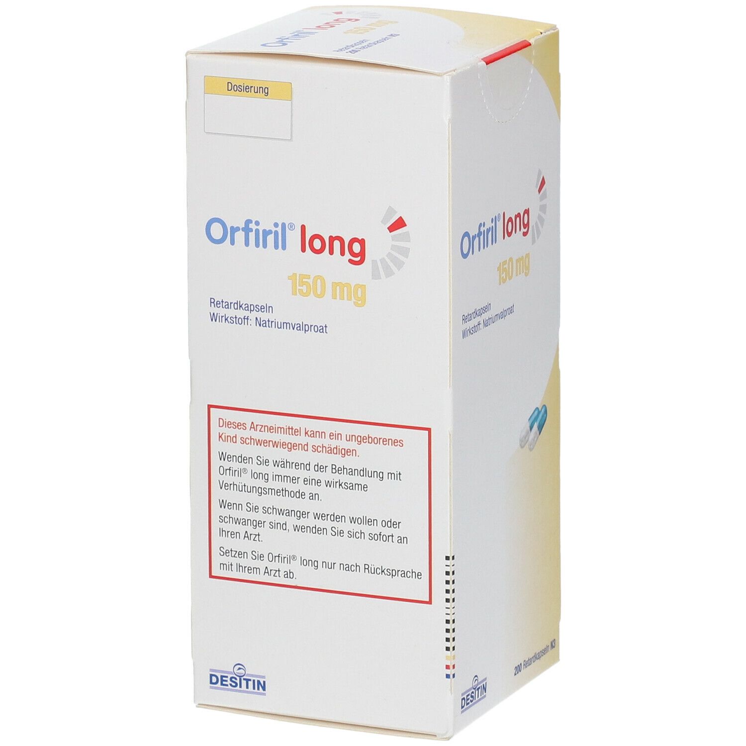 Orfiril long 150 mg Retardkapseln 200 St Retard-Kapseln