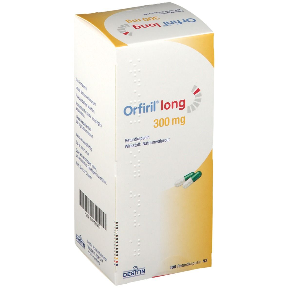 Orfiril long 300 mg Retardkapseln 100 St Retard-Kapseln