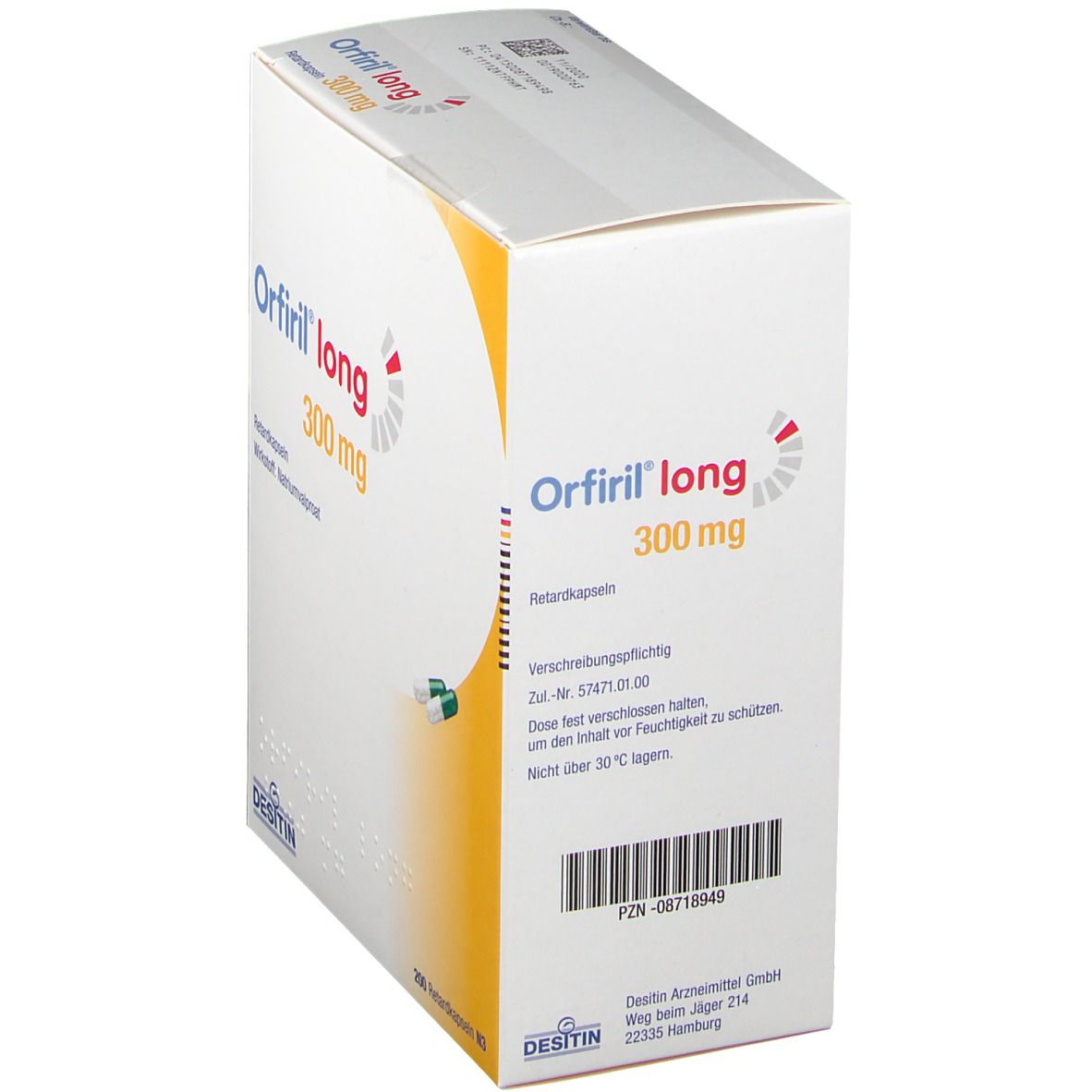 Orfiril long 300 mg Retardkapseln 200 St Retard-Kapseln