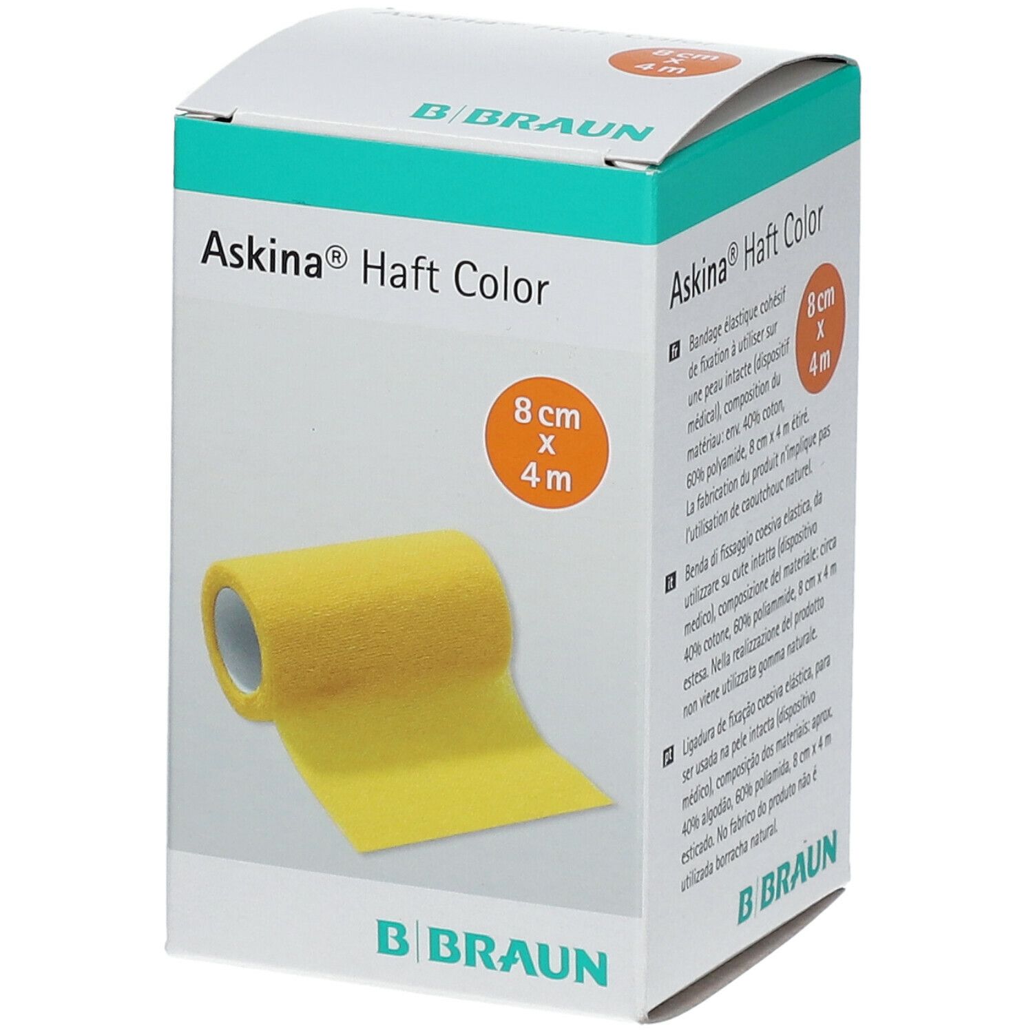 Askina Haftbinde Color 8 cmx4 m gelb 1 St Binden