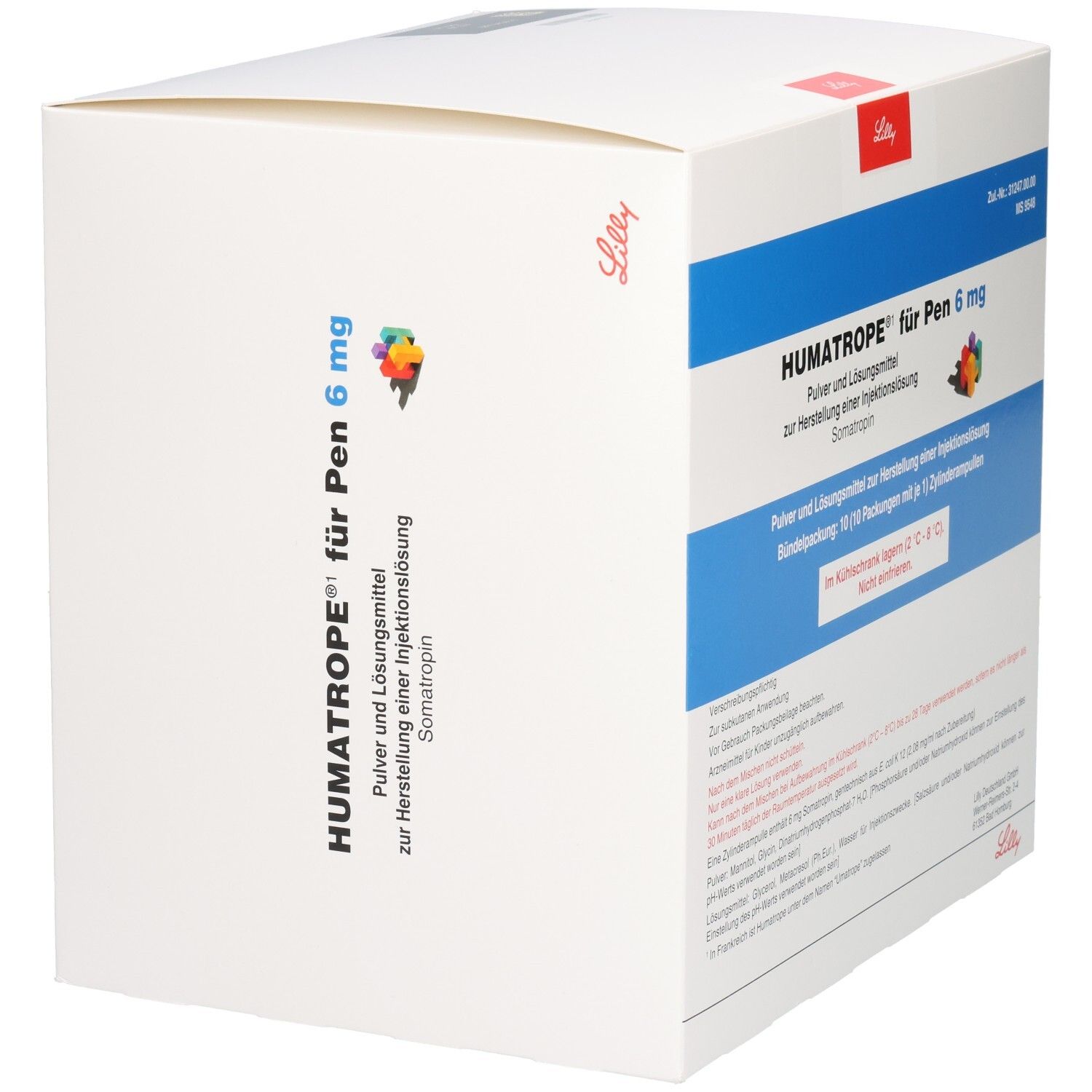 HUMATROPE für Pen 6 mg: Pulver und Lösungsmittel zur Herstellung einer Injektionslösung. Bündelpackung: 10 x 1 Zylinderampulle.