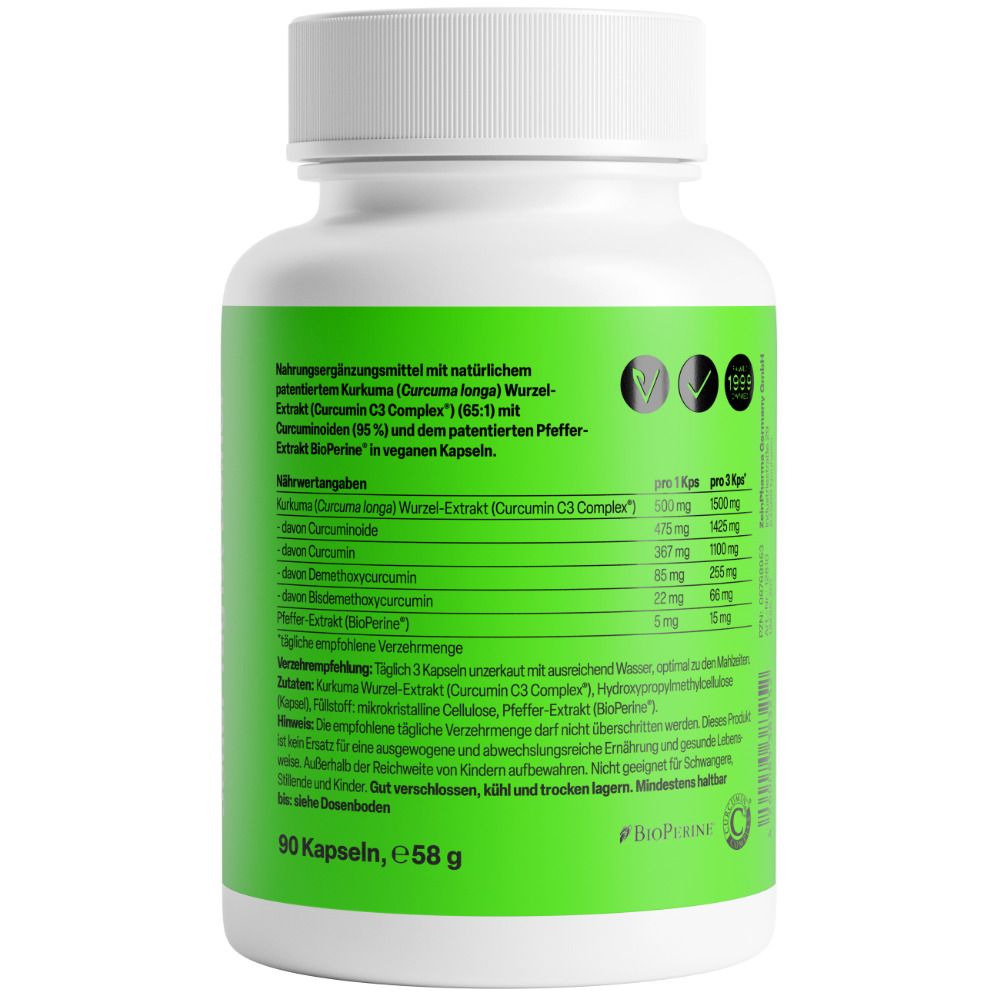 ZeinPharma® Kurkuma Kapseln Curcumin Triplex3