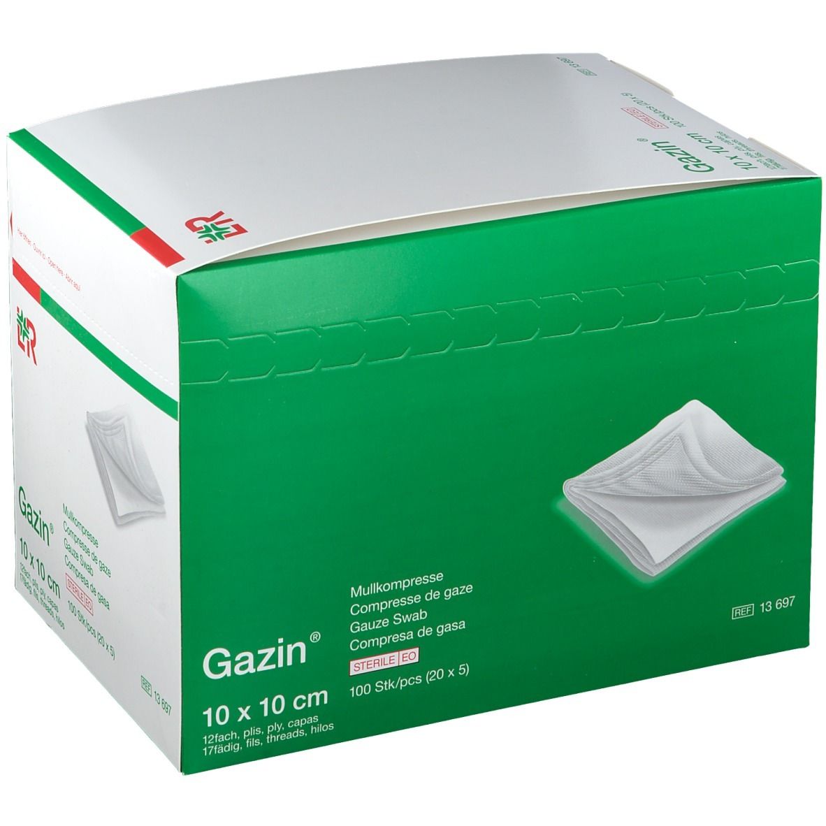 Gazin Mullkompressen 10x10 cm steril 8fach Gazin Mullkompressen 10x10 cm steril 8fach