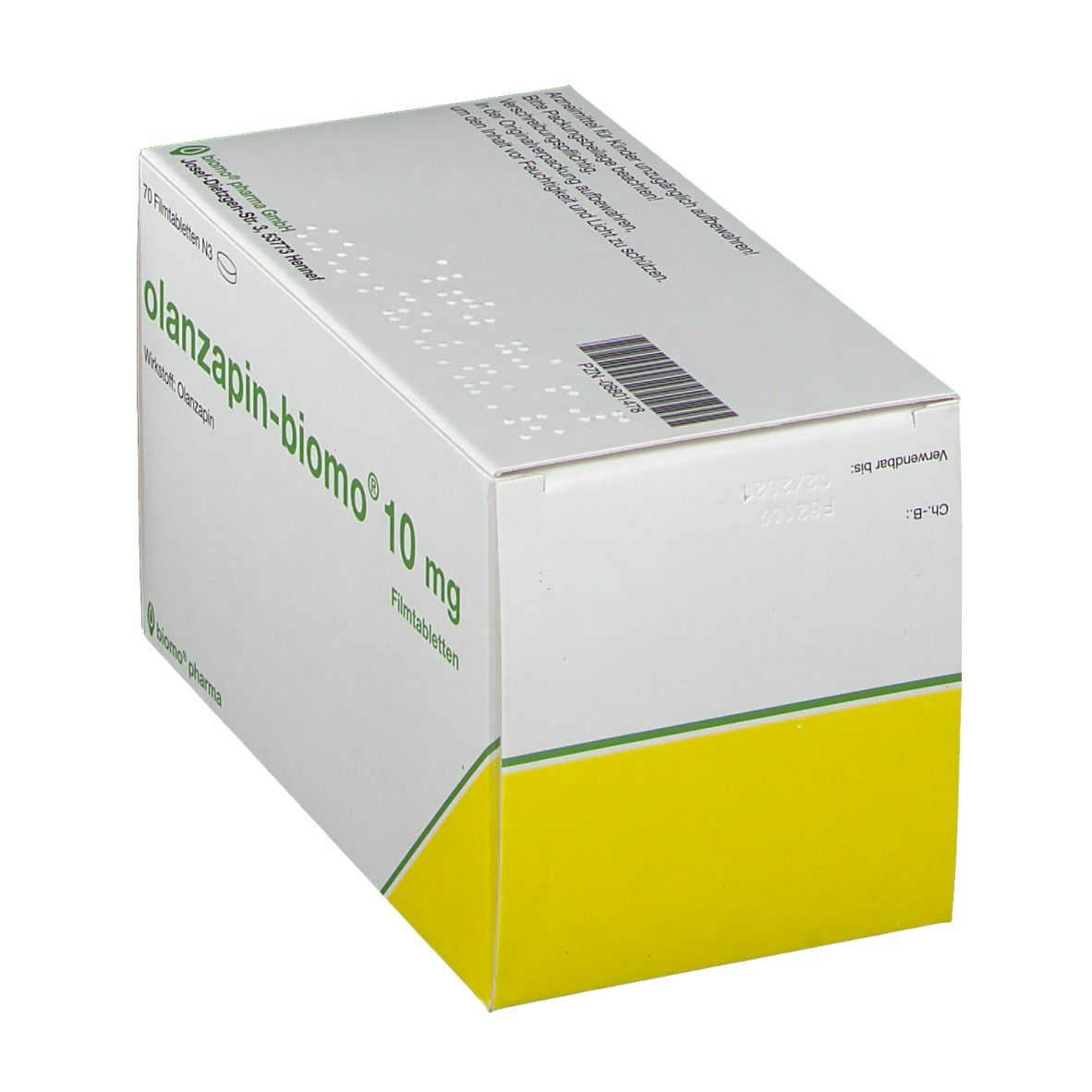 OLANZAPIN-biomo 10 mg Filmtabletten 70 St