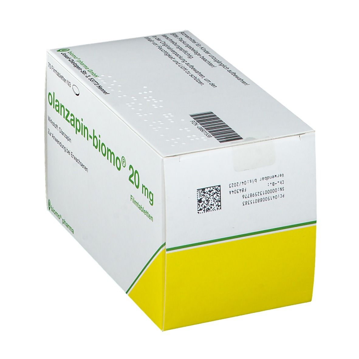 OLANZAPIN-biomo 20 mg Filmtabletten 70 St