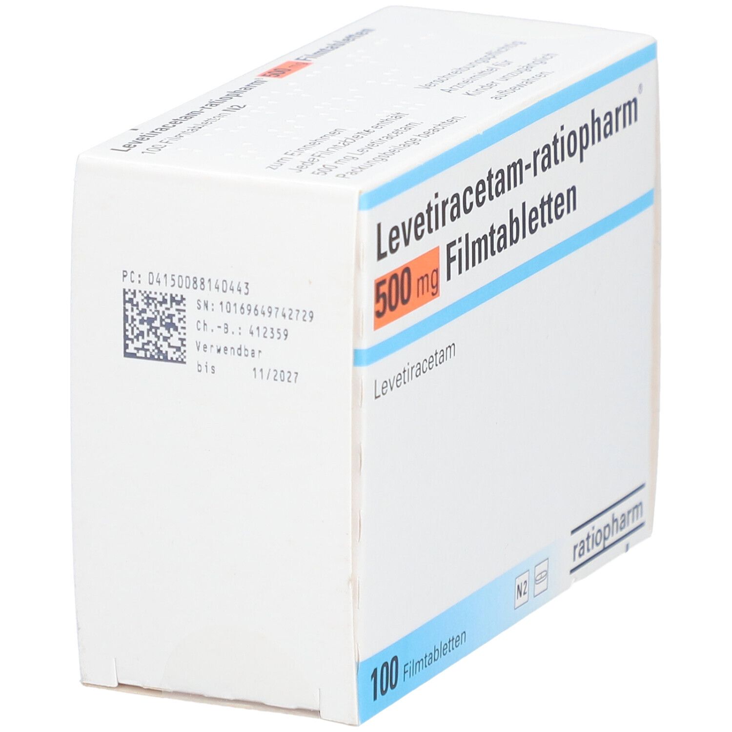 LEVETIRACETAM-ratiopharm 1000 mg Filmtabletten 100 St