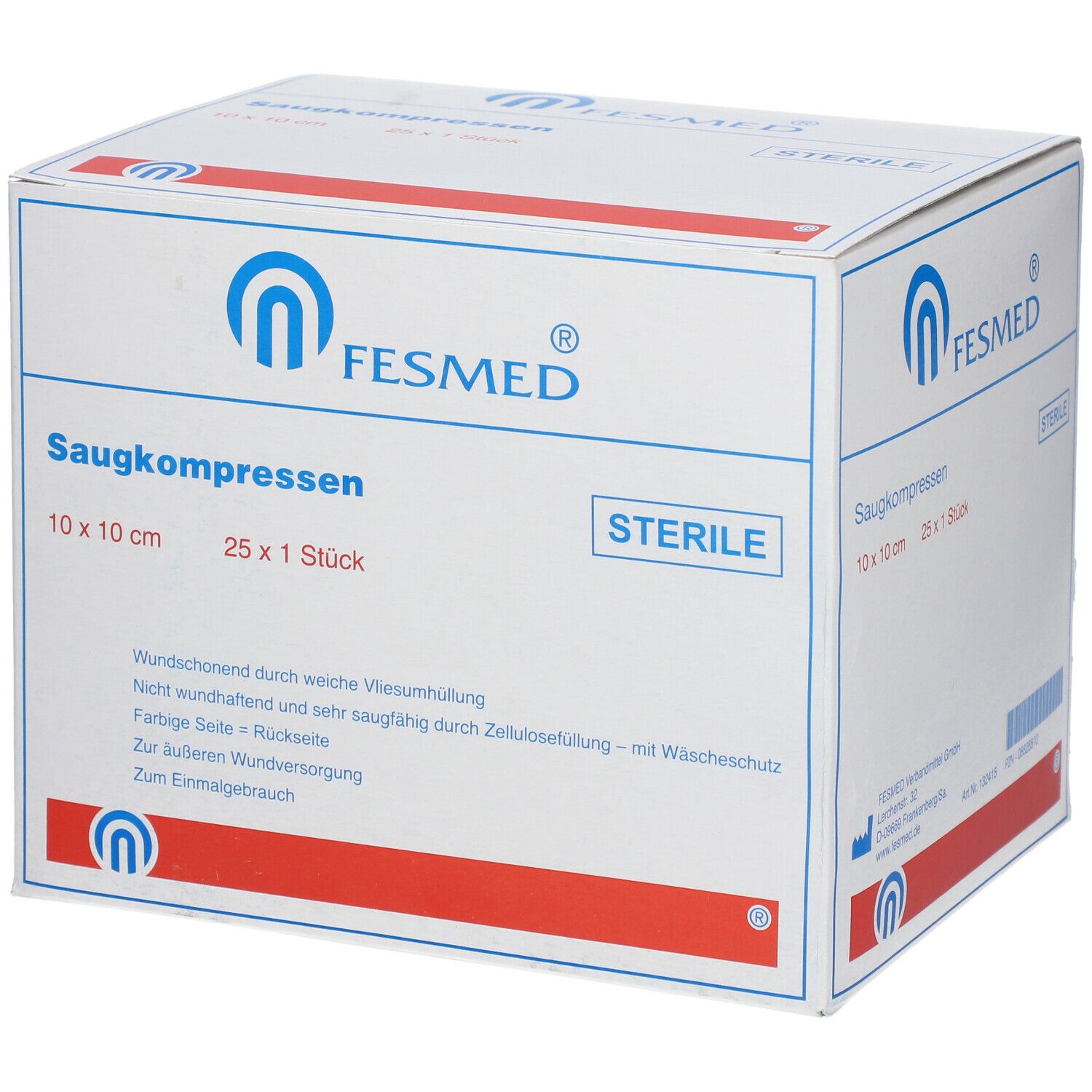 Fesmed® Saugkompresse 10 x 10 cm steril