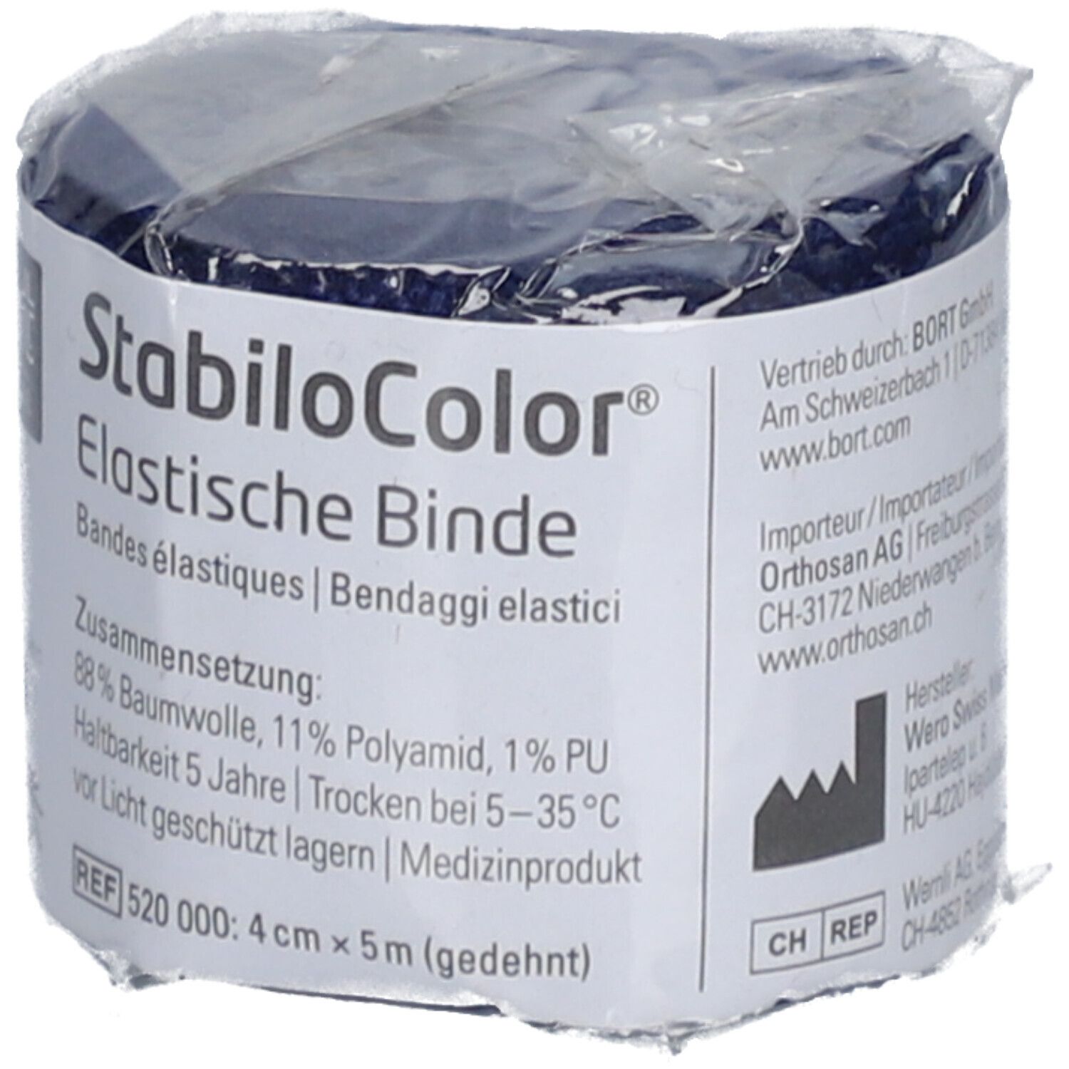 BORT StabiloColor® Binde 4 cm x 5 m blau