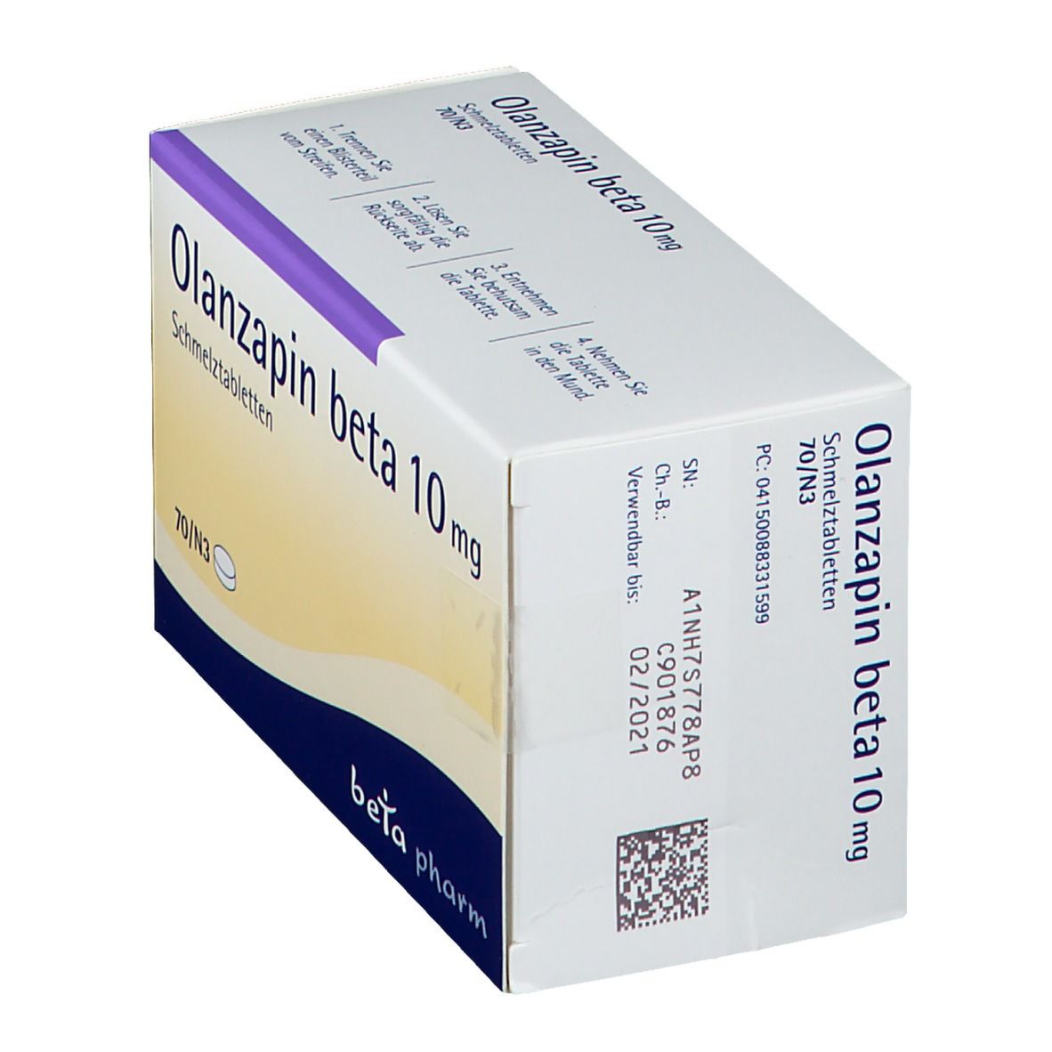 Olanzapin beta 10 mg Schmelztabletten 70 St