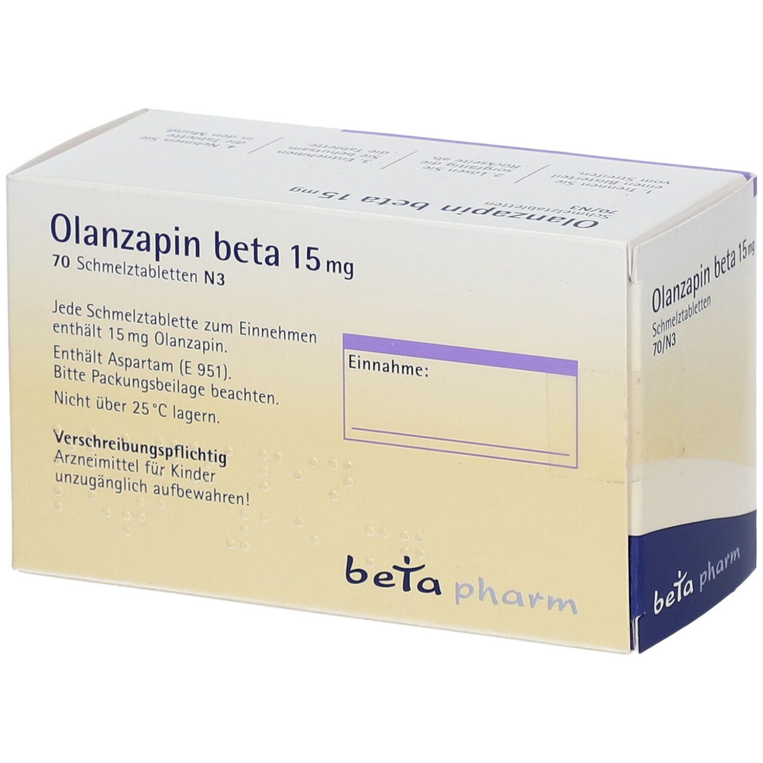 Olanzapin beta 15 mg Schmelztabletten