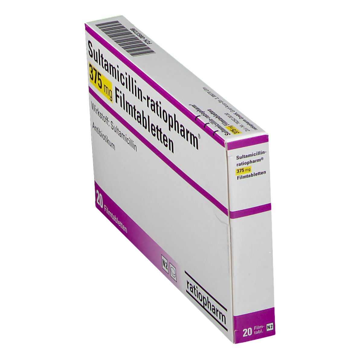 SULTAMICILLIN-ratiopharm 375 mg Filmtabletten 20 St