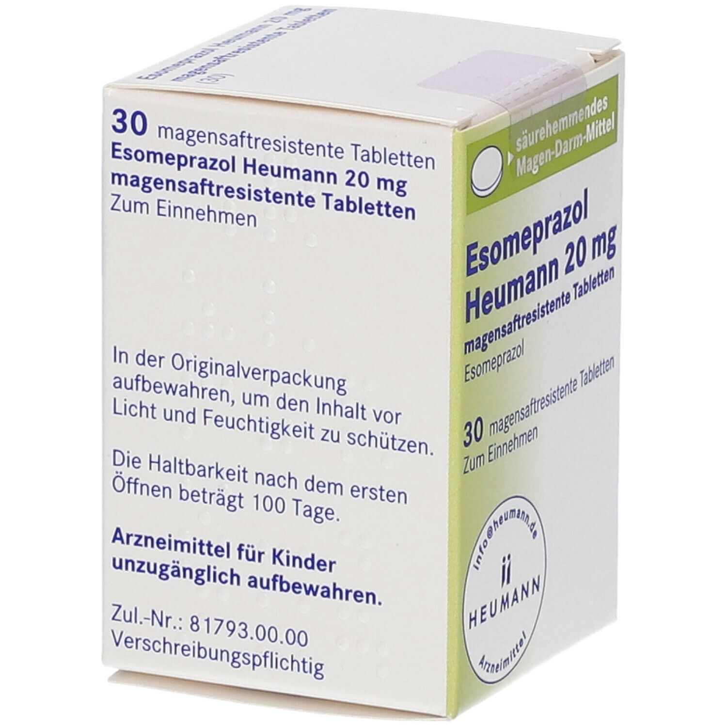 Esomeprazol Heumann 20 mg 30 St mit dem ERezept kaufen Shop Apotheke