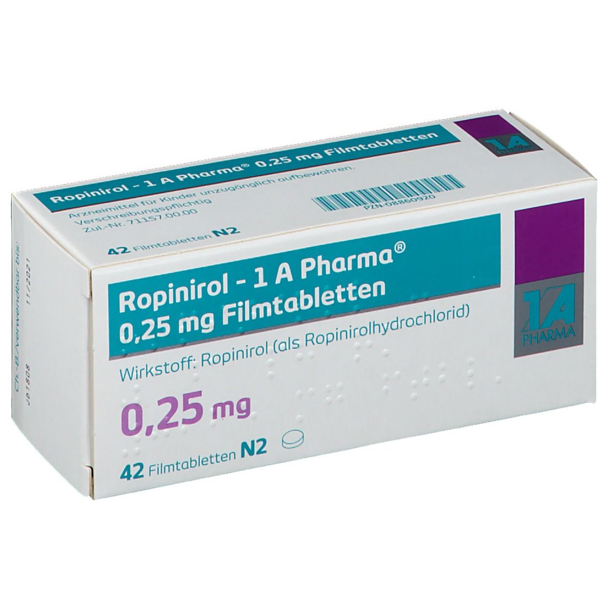 Ropinirol 1A Pharma® 0.25Mg