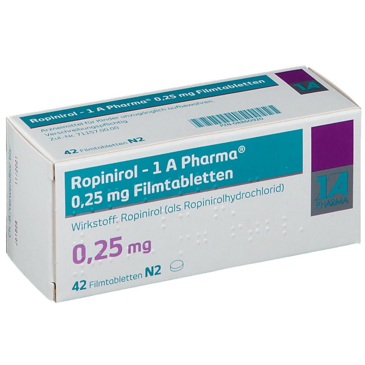 Ropinirol 1A Pharma® 0.25Mg