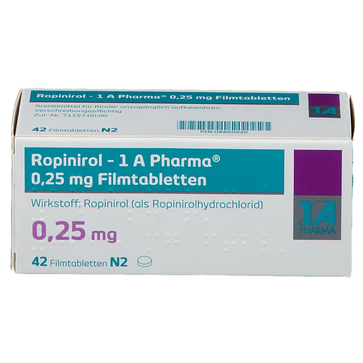 Ropinirol 1A Pharma® 0.25Mg