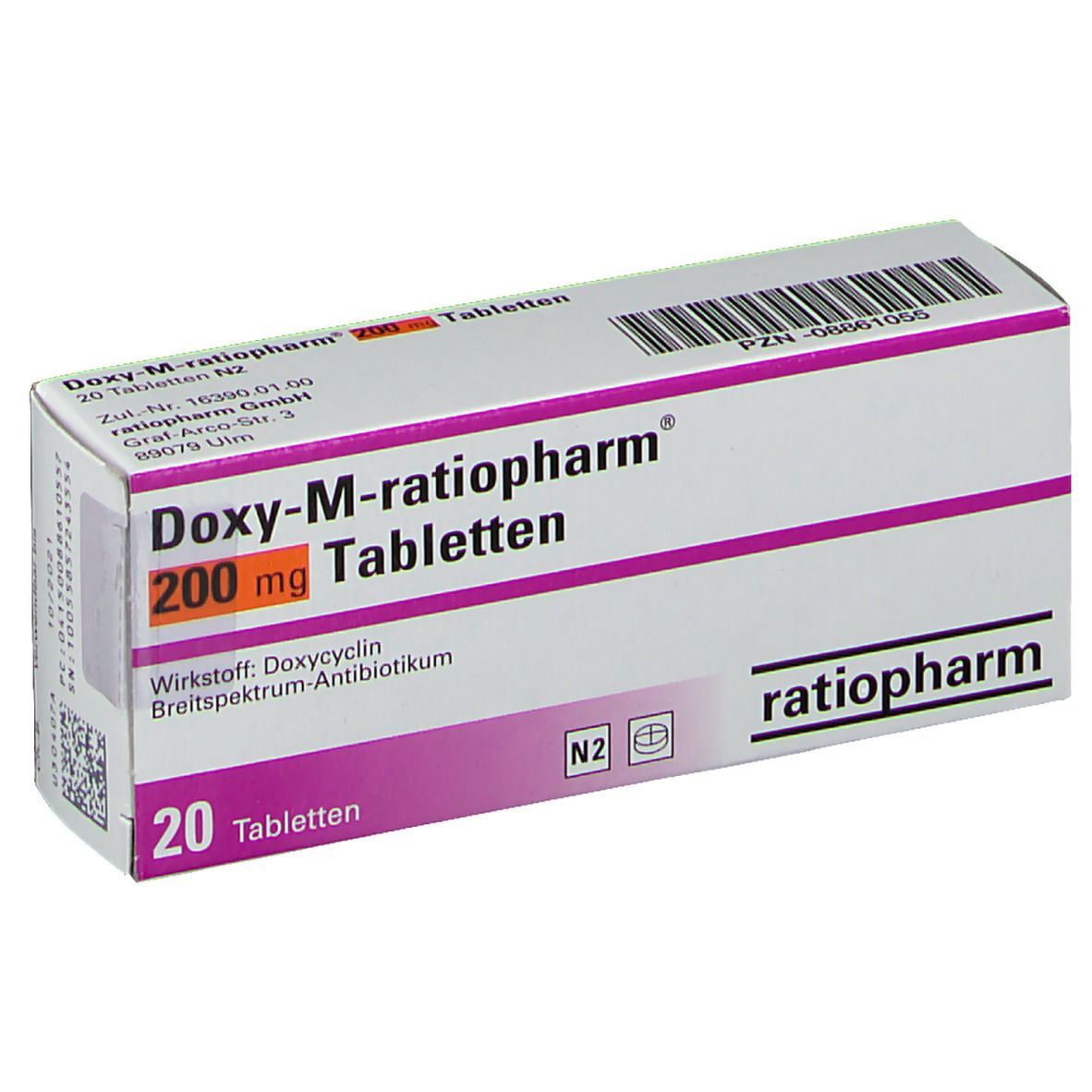 Doxy-M-ratiopharm® 200 mg 20 St - shop-apotheke.com