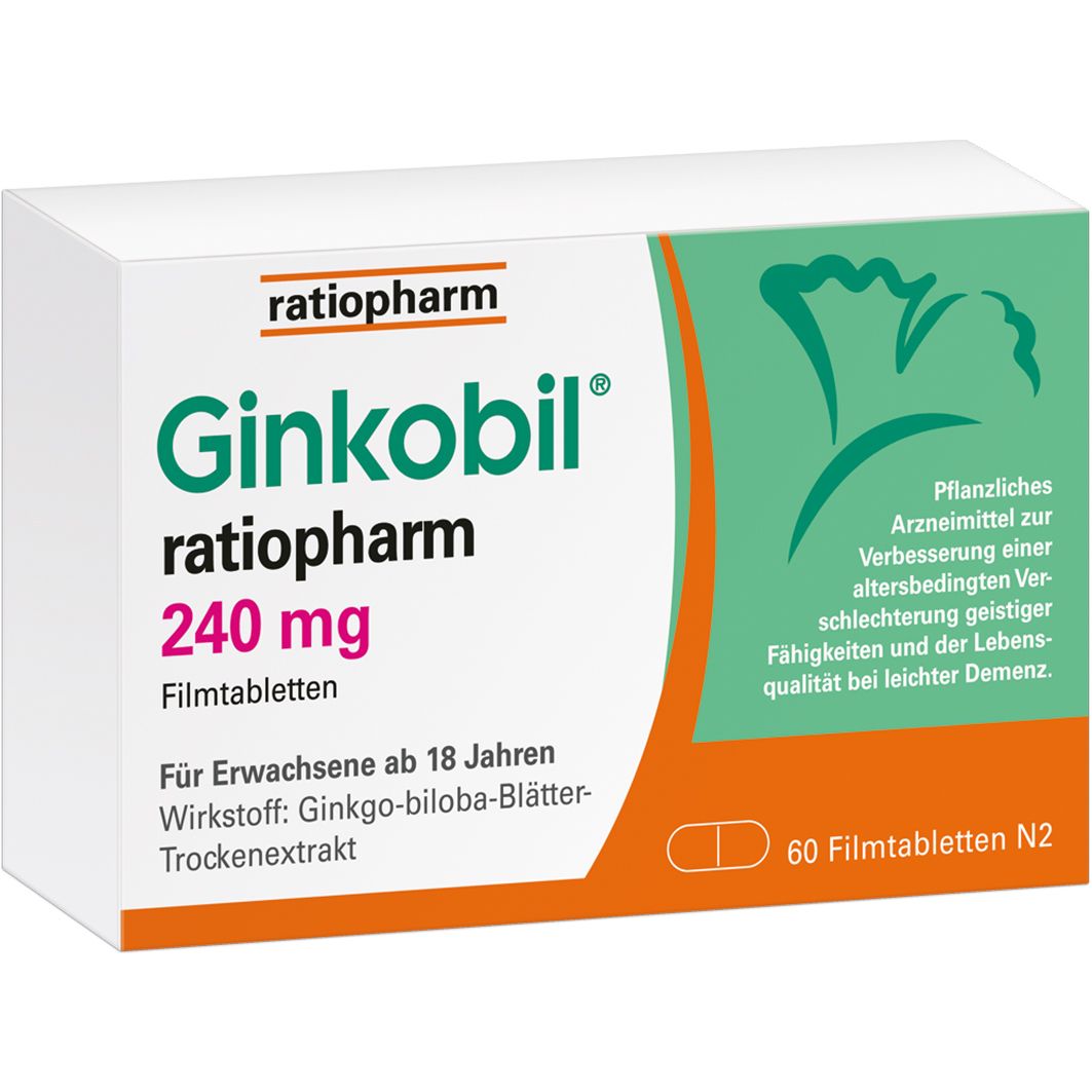 Ginkobil® ratiopharm 240mg mit Ginkgo biloba