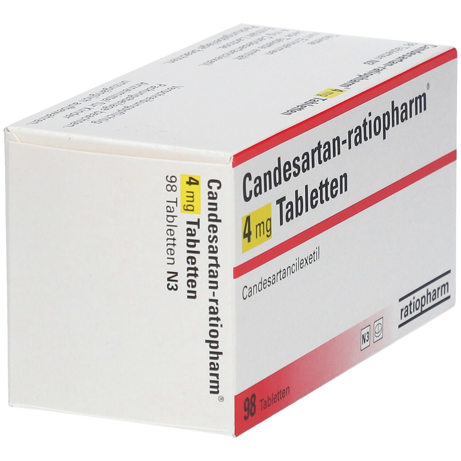 CANDESARTAN-ratiopharm 4 mg Tabletten 98 St