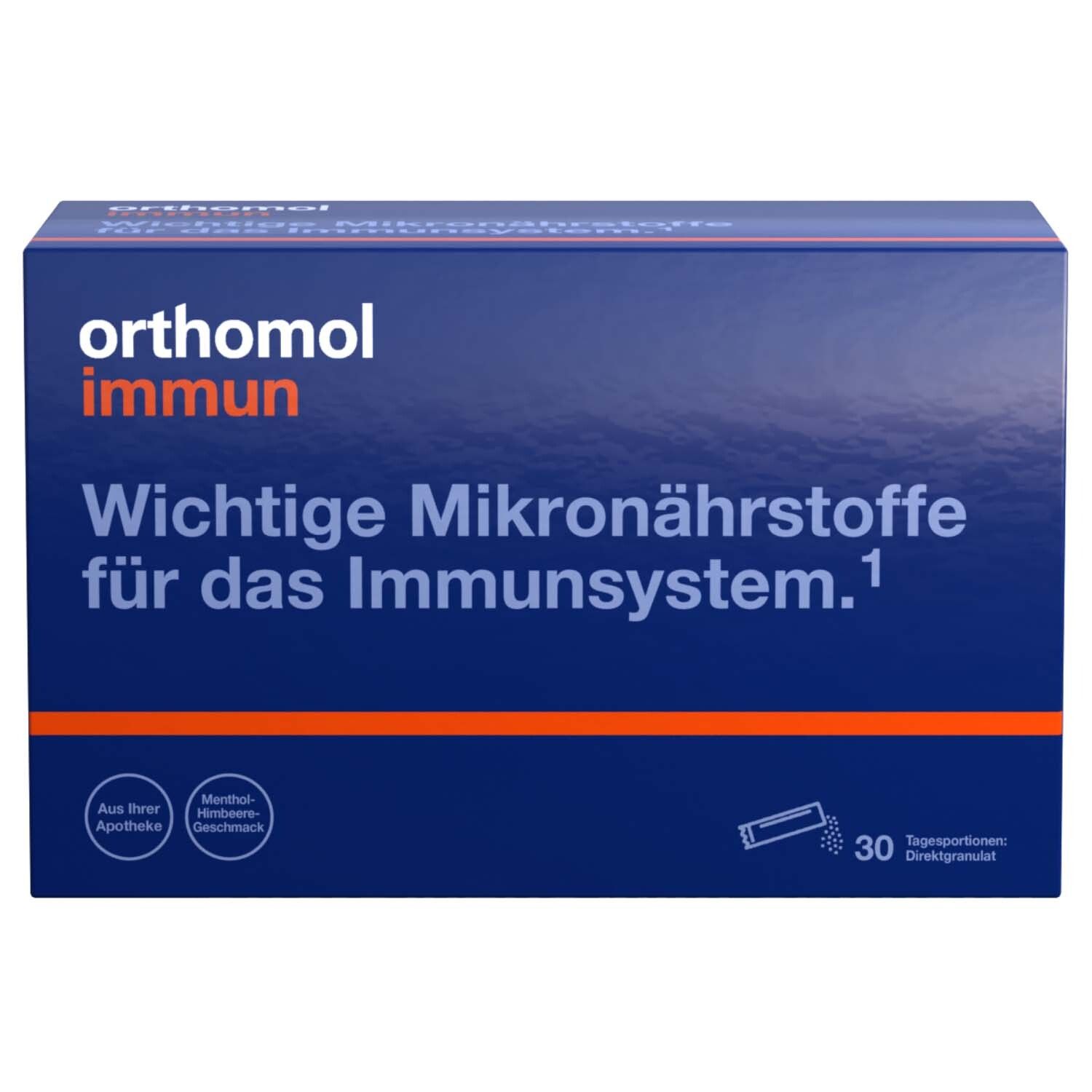 Orthomol Immun - Mikronährstoffe zur Unterstützung des Immunsystems - mit Vitamin C, Vitamin D und Zink - Direktgranulat