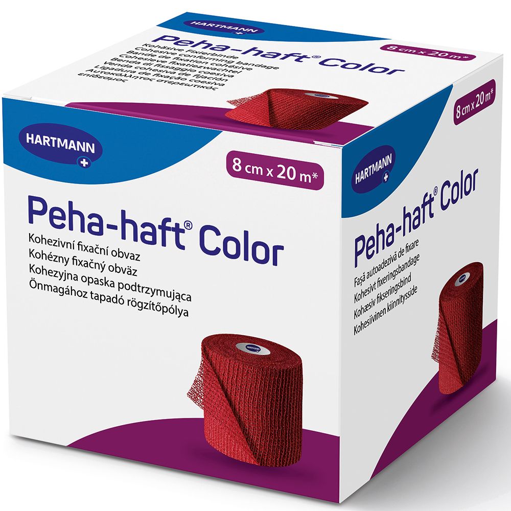 Peha-haft® Color latexfrei Fixierbinde 8 cm x 20 m rot
