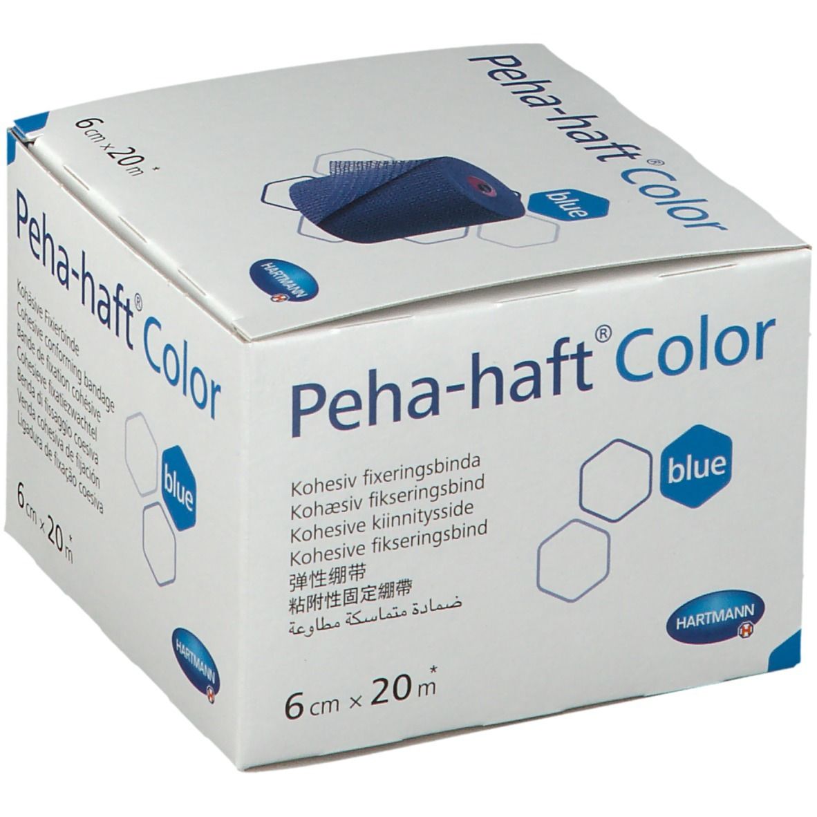 Peha-haft® Color latexfrei Fixierbinde blau 6 cm x 20 m blau