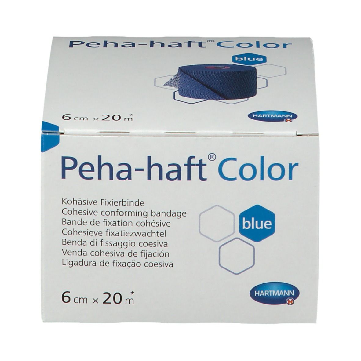 Peha-haft® Color latexfrei Fixierbinde blau 6 cm x 20 m blau