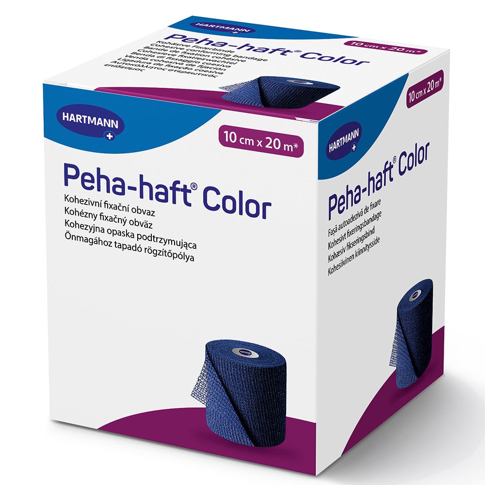 Peha-haft® Color latexfrei Fixierbinde 10 cm x 20 m blau