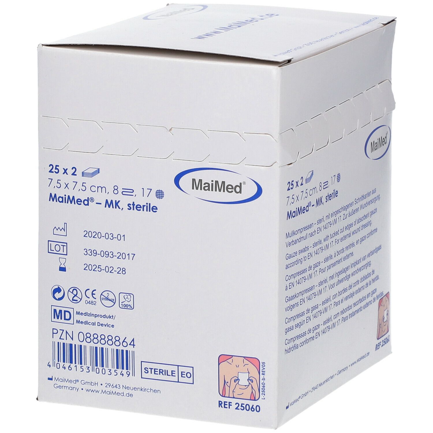 MaiMed® - MK steril 7,5 x 7,5 cm 8fach
