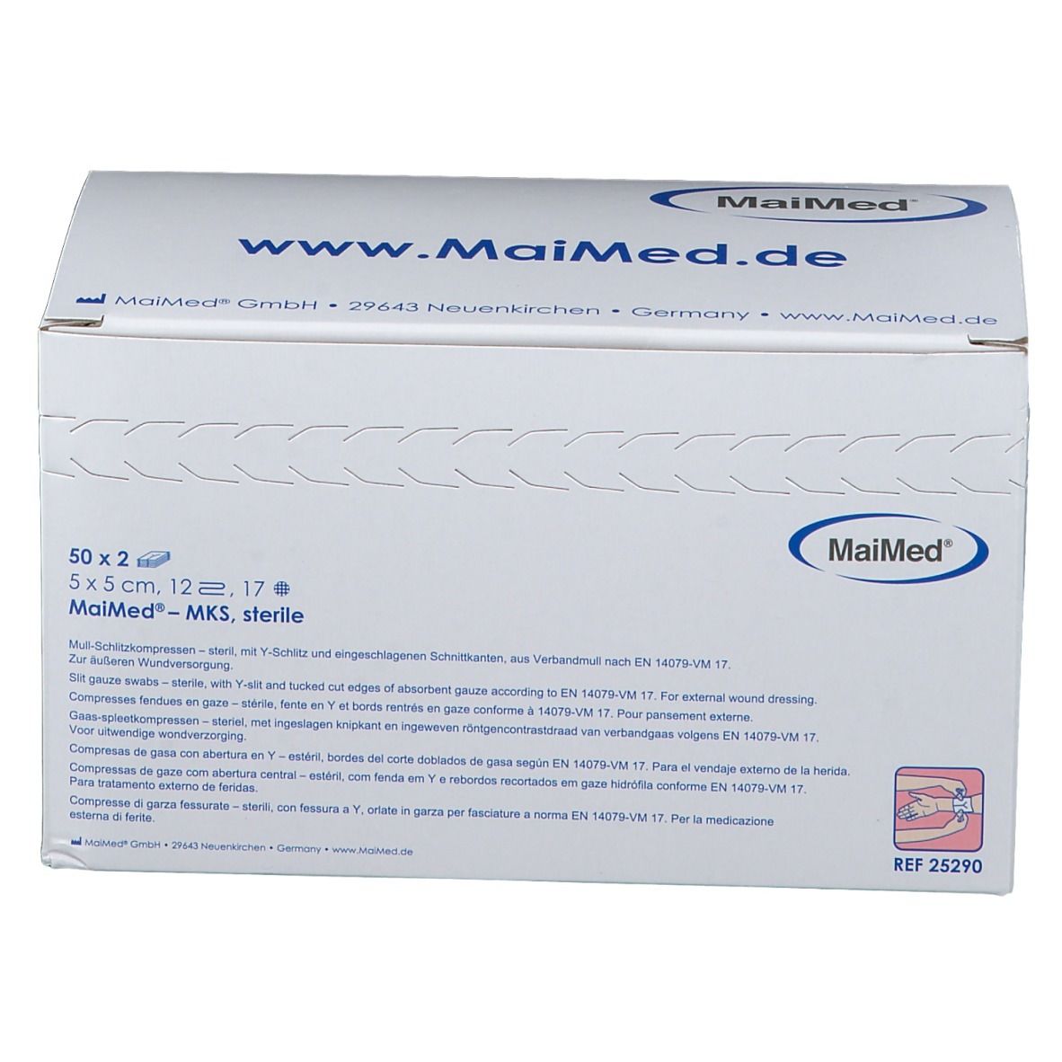 MaiMed® Vlies-Schlitzkompressen 5 x 5 cm 12 fach steril