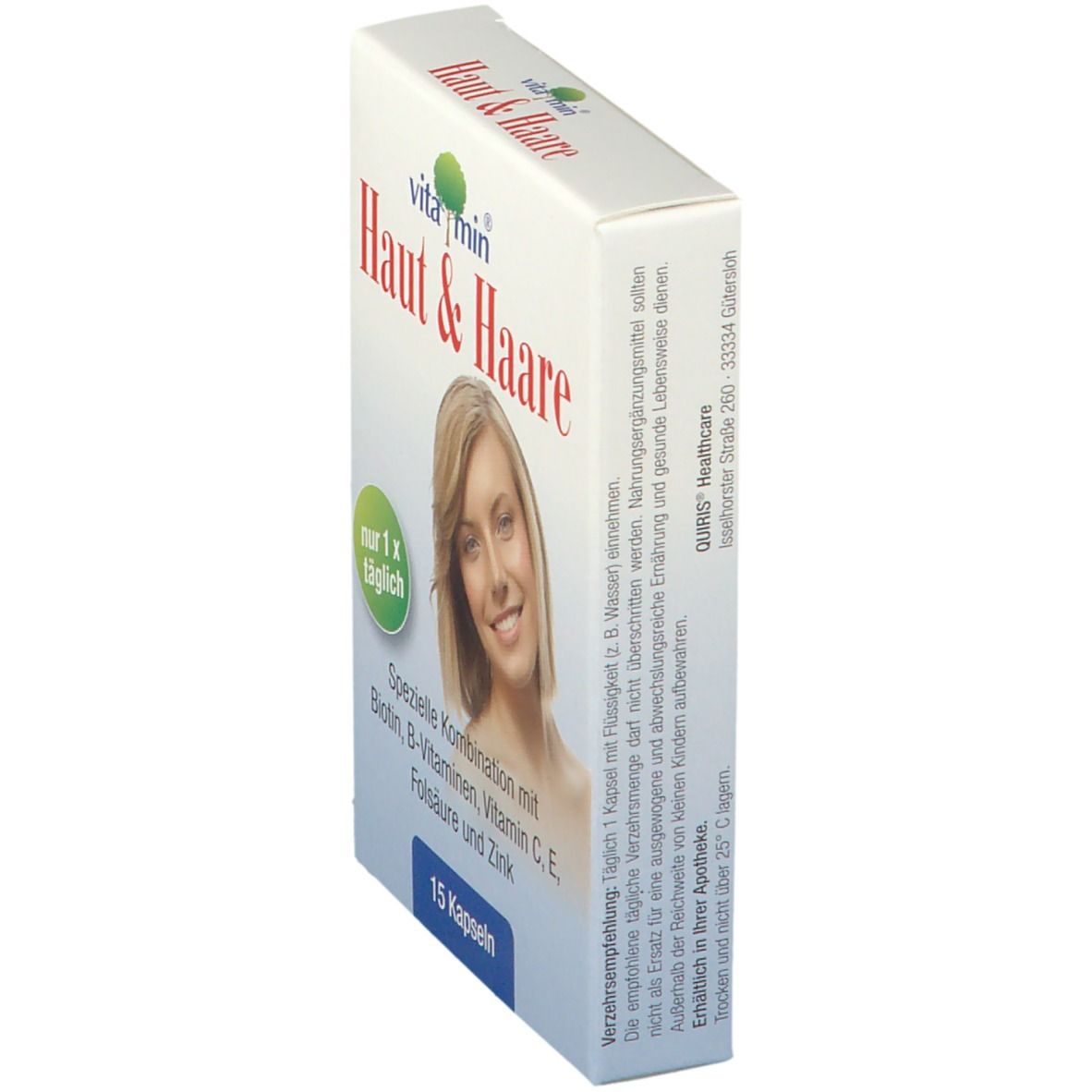 Haut+Haare Vitamin Natur Pharma Kapseln 15 St